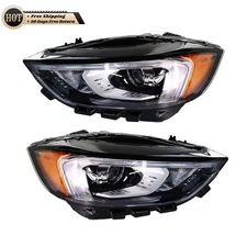 Silscvtt RH+LH LED Projector Headlights For Ford Edge 2019 2020 2021 W/LED DRL
