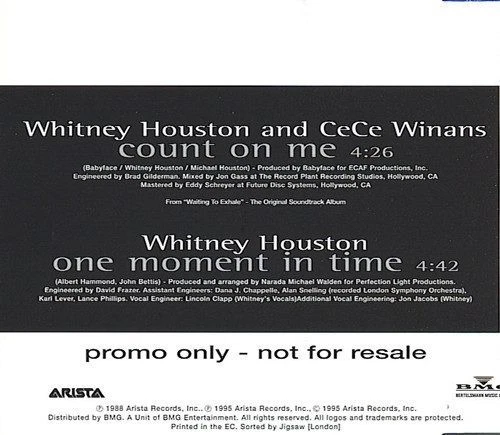 Whitney Houston And CeCe Winans – Count On Me (CD, Arista Whitney 1)