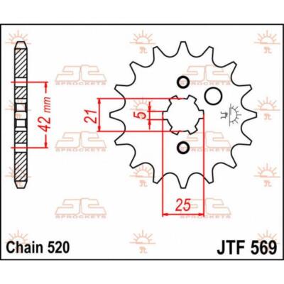 JTF569.13 STAHLRITZEL JT YAMAHA YZ 250 1980 - Schritt 520 - 13 Zähne