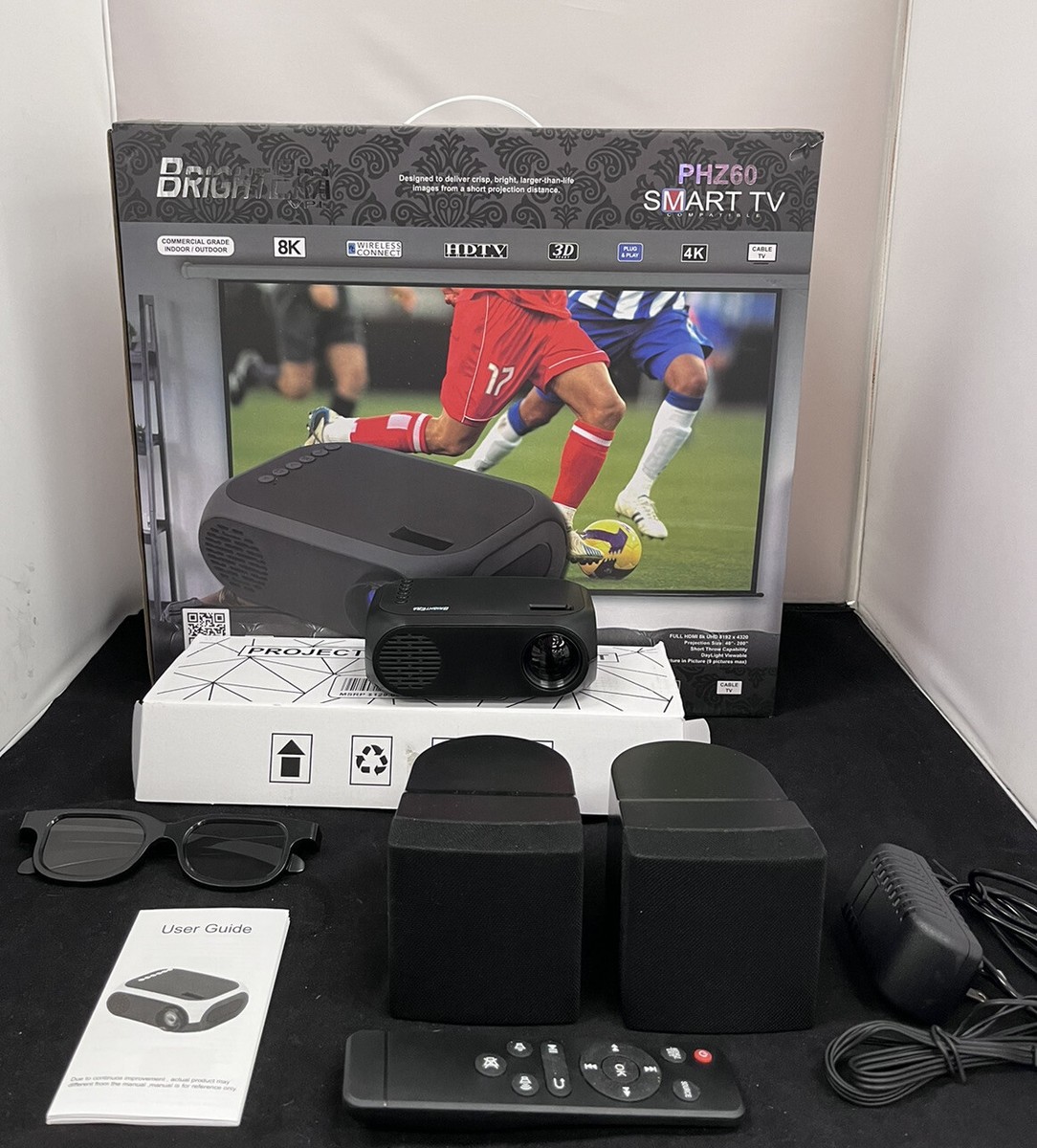 Brightera PHZ60 HDTV 8K Projector with Wireless Connect