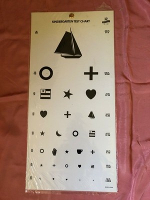 new kindergarten eye test wall hanging chart 22x11 in ebay