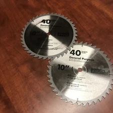 2x  Genuine Ryobi 10” 40 Tooth 089240022904 Miter Table Saw Blades Mix Condition