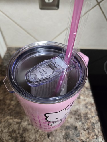 Hello Kitty Pink 40 oz Stainless Steel Insulated Tumbler With Straw And Handle - Picture 4 of 5
