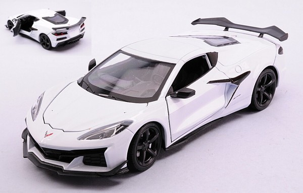 Welly 1/24 Chevrolet Corvette Z06 2023 Weiss Statisches Modell Diecast-image