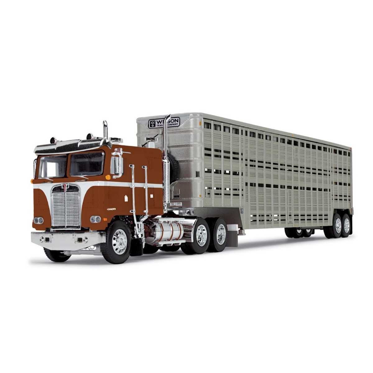 2024 NEW 1:64 DCP *BROWN* Kenworth K100 COE Semi w/VINTAGE 45