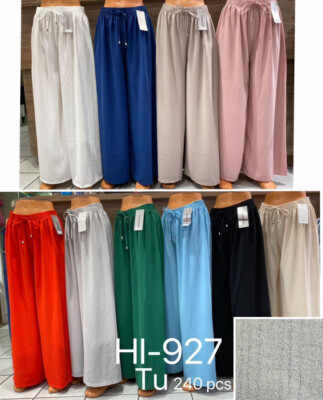 Haremhose Baggy Stoffhose Locker Relaxed weit Sommer Gummibund One Size HL-927
