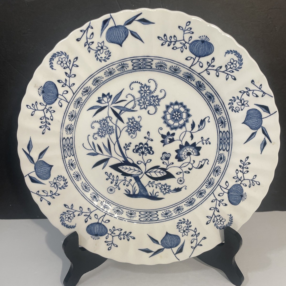 Blue Nordic By J & G Meakin Dinner Place Set~Blue Onion Swirl Rim