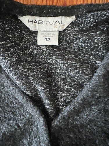 Habitual Kid boutique Girls Charcoal Gray Fleece Belted Jumpsuit 12 - Picture 3 of 5