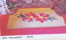 Poinsettia Rug Tuft Hooking Kit 22x32 Yarn Wall Hanging RUMPELSTILTSKIN Vintage
