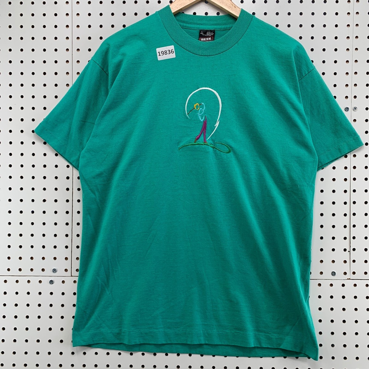 Vintage 90s Golf Swing Shirt Mens Large Single Stitch Green