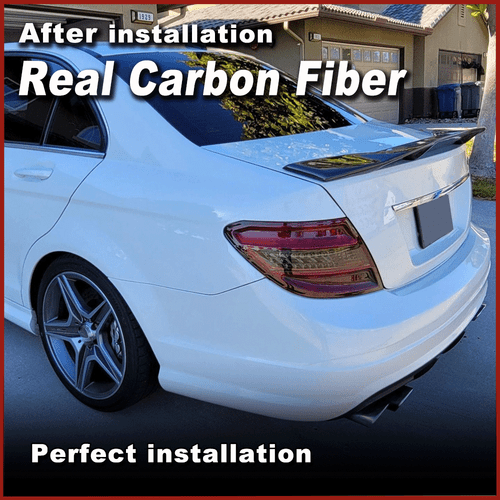 For Mercedes W204 C250 C300 C63 2008-14 Real Carbon Duckbill Trunk Spoiler Wing - Bild 2 von 12