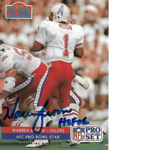 WARREN MOON SIGNIERT 1992 PRO SET FOOTBALL #390 - HOUSTON OILERS - Bild 1 von 1