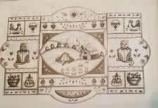 Tri-Chem Country Farm Cats Barn Apples Rooster Liquid Embroidery 2428 19 X 13