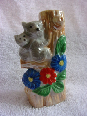 Vintage Koala Bear with Baby Figurine With flowers
