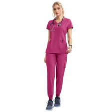 Women Wear Scrub Set Doctor Workwear Nurse Scrub Set Jogger Suit Medical Uniform