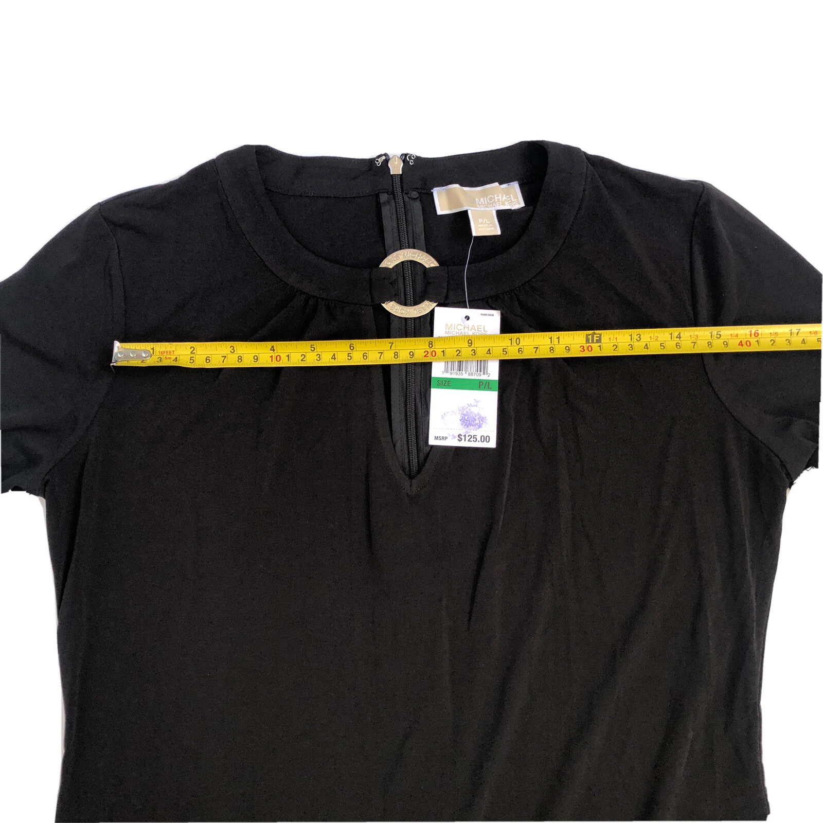 abito tubino michael kors wm taglia:P L nero manica a campana elasticizzato fibbia oro 125€