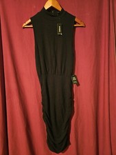 Express Womens Black Ribbed Sleeveless Back Zip Maxi Dress Size XS X SMALL NWT
