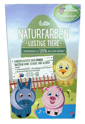 Eierfarben Naturfarben ''Lustige Tiere'' Heitmann Ostereier Bastelset 1x