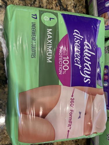 (4) Always Discreet Maximum Absorbent Underwear, L 17 Count Per Pack Total 68 - Picture 2 of 3