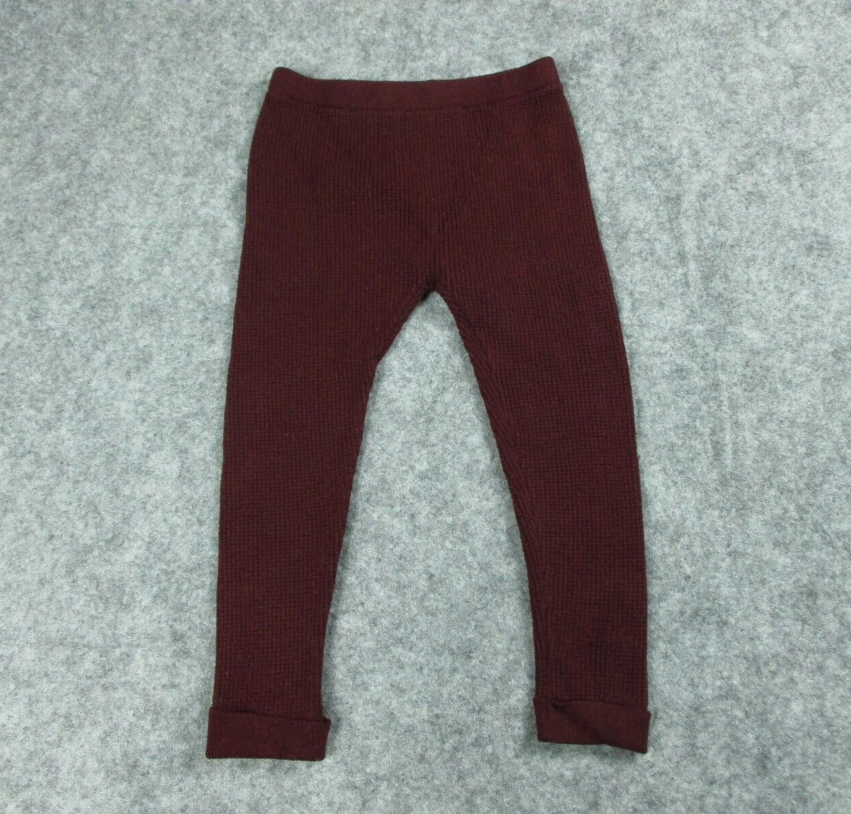 Zara Baby Leggings Toddler Girls 2-3T Red Maroon Waffle Knit Legging Pants  Kids