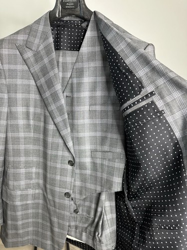UNIQUE HARRY ROSEN BESPOKEš„ Mens 3 Piece Suit Size 50 Canada 100% Wool (s66) - Picture 3 of 20