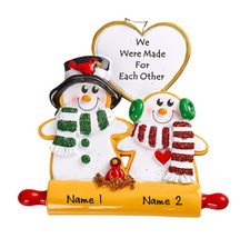 PERSONALIZED - Snowman Baking Couple - Family Christmas Ornament