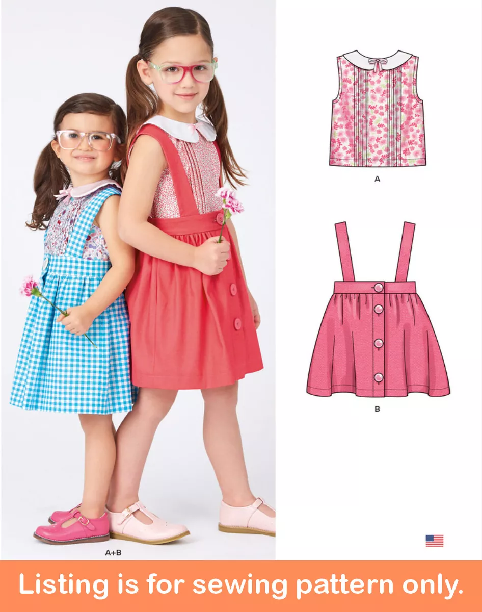 SEWING PATTERN Sew Girls Clothes Clothing Pleated Top Jumper Skirt
