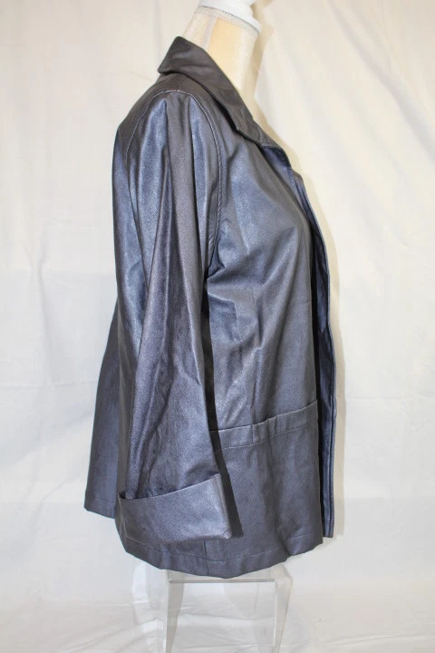 Blazer CAROLINE ROSE Metálico Púrpura/Gris Frente Abierto Mujer Talla S EE. UU. (138) Foto 4 de 4