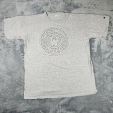 VINTAGE 80s Westmont College Warriors T-Shirt Mens XL Gray Champion Made in USA