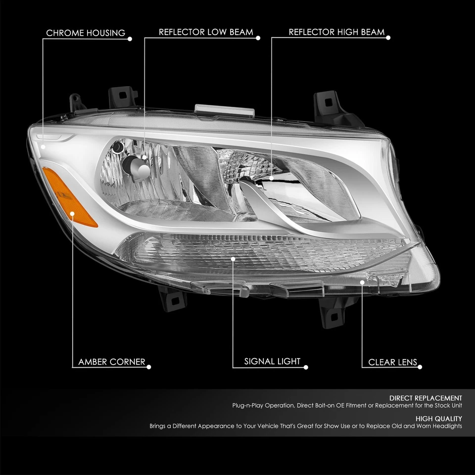 Faro halógeno pasajero/derecho para Mercedes-Benz Sprinter 2019-2024 Foto 2 de 4