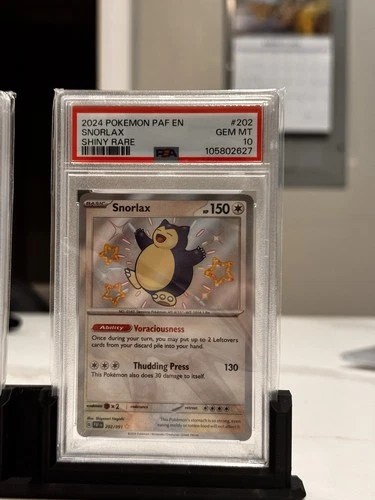 Pokémon Snorlax 202/091 SV: Paldean Fates Shiny Rare PSA 10 Holo 2024