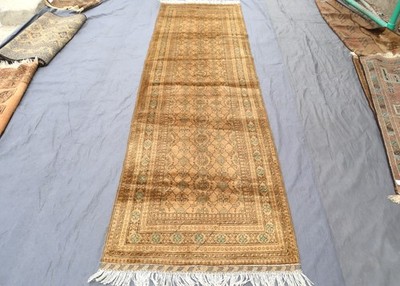 10 ft Afghan Handmade Bokhara Bashiri Rug- Beige Kitchen Runner, Boho Home Decor