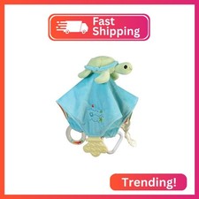 Stephan Baby Go Fish Plush Chewbie Activity Toy and Teething Blankie, Green Sea