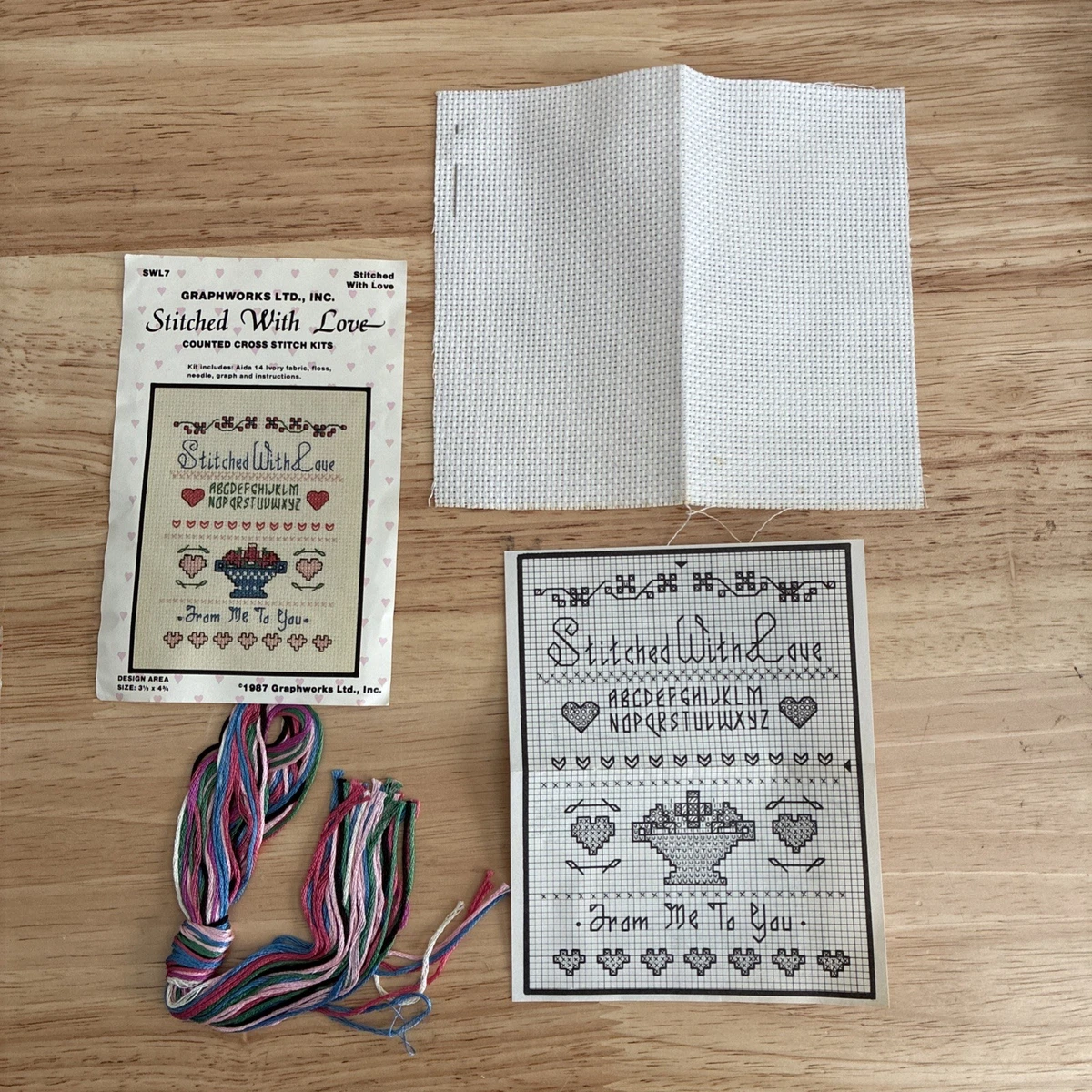 Vintage 1987 Stitched With Love - SWL7 Counted Cross Stitch Kit