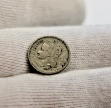 1867 US 3 Cent Nickel (CN) VG  (Cleaned)