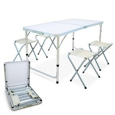 TAVOLINO DA CAMPING RICHIUDIBILE FZ CON 4 SEDIE