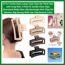 5 Inche Extra Large Claw Clips for Thick Hair and Long Hair, 4 Pack Xl Jumbo ...