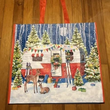 Marshall's XL Shopping Tote Camper Christmas Deer+  Eco Friendly Reusable NEW