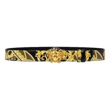 Versace La Medusa Baroque Reversible Calfskin Belt 75/30 NEW