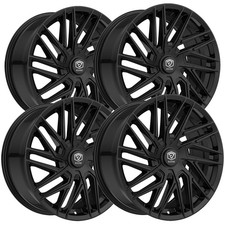 Set Of 4 Edge Street 355b 18x8 5x1005x4.5 40mm Gloss Black Wheels Rims