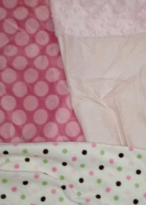 Changing Pad Plush Covers ONLY - BUNDLE OF THREE COVERS - PINK / EUC
