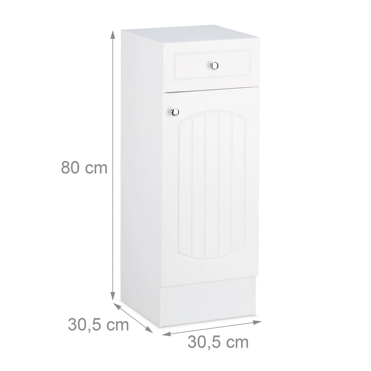 Armario baño, Mueble auxiliar MDF, Cajonera blanca, Armario pequeño WC