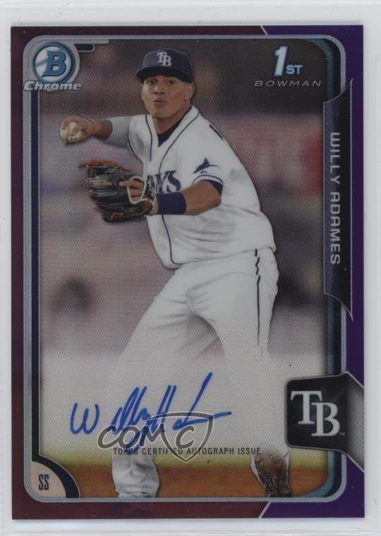 2015 Bowman Chrome Prospects Purple Refractor 54/250 Willy Adames Auto 0w8