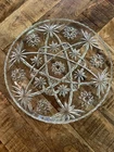 Vintage Anchor Hocking 11" Serving Platter Prescut Glass, Star of David Pattern