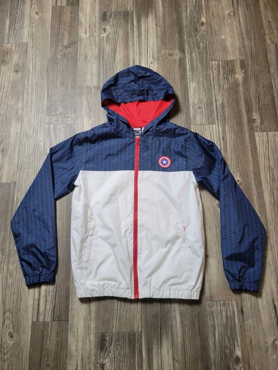 Marvel Captain America Mens Small Red White Blue Zipper