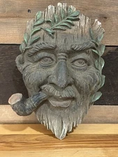 Tree Face Old Man With Pipe Bark Outdoor Decor 