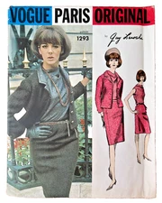 Vogue Paris Original 1375 Guy Laroche 1963 Dress Jacket Skirt Pattern Sz 16 UC
