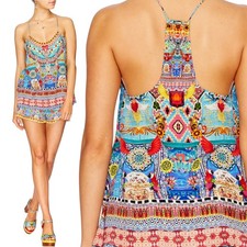 Camilla Close To My Heart Cami Size S AU 10/US 6 Silk Print T Back Strappy Cami