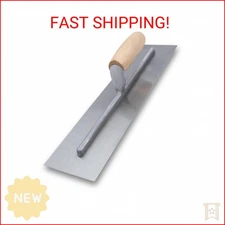 MARSHALLTOWN QLT Concrete Finishing Trowel, 16 x 4 Inch Carbon Steel Blade, Wood