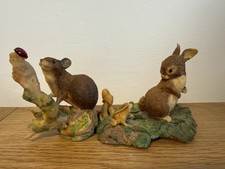 Vintage AYNSLEY MASTERCRAFT wildlife figures - Mouse and Rabbit
